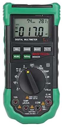 MS8229 5-in-1-Digitalmultimeter mit automatischer Reichweite, Multifunktions-Lux-Schallpegel-Temperatur-Feuchtigkeits-Tester Präzisionsinstrumentenwerkzeug