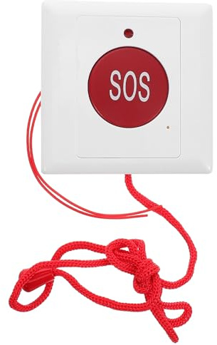 HOUDERCO Emergency Call Button for Elderly, Wall Mountable with Pull Cord, User Friendly Plastic Design for Home and Outdoor Safety Assistance