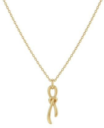 Suzan Gold® 925 Sterling Silber Halskette Damen Knoten Anhänger elegant filigran wasserfest nickelfrei Geschenk Knot Pendant Necklace hochwertig