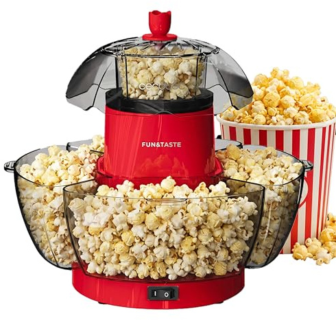 Cecotec Máquina de Hacer Palomitas Fun&Taste P'Corn Lotus. Palomitero de 1200 W, Palomitas Listas En 2 Minutos, incluye 4 recipientes extraíbles con una capacidad total de 4,5 L