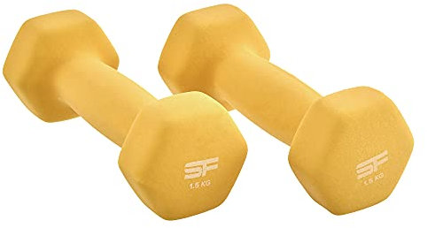 Structure Fitness ® Neoprene Hand Weights Dumbbell Set Iron Home Gym Fitness Aerobic Exercise Soft Touch Grip- Comfortable To Hold and Toning and Strength Workouts (1.5kg X 2 = 3kg CORAL)