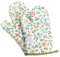 Panegy 1 Paar Hitzebeständig Ofenhandschuhe Küche Backofen Handschuhe Verdickte Hitzeresistente Topflappen Backhandschuhe aus Baumwolle und Polyester Blumen