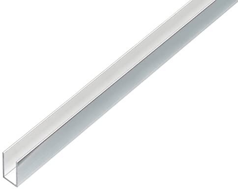 Alberts 488499 U-Profil | Aluminium, chromdesign | 1000 x 10 x 15 mm