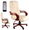 Giosedio Luxus BSL Holz Massagesessel Chefsessel Chefsessel Bürostuhl Drehstuhl Bürodrehstuhl PU-Leder (Beige)