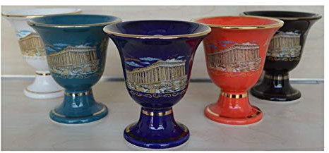 Estia Creations 5 Stück Pythagoras Tassen der Gerechtigkeit - Acropolis Parthenonas altgriechenland