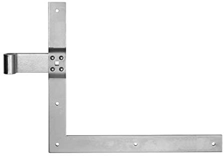 Pollmann®Baubeschläge Winkelband Rolle Ø 16 mm, 350 x 400 mm, hell verzinkt, 1 Paar