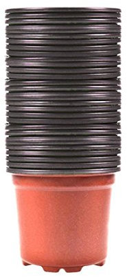 Icyang Lot de 50 Petits pots de fleurs ronds en plastique pour semis de pépinière, pots légers, lavables et réutilisables, 9 cm
