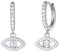 Carleen 925 Sterling Silber Creolen Ohrringe Klein mit Anhänger Türkisches Böse Auge Nazar Evil Eye Schmuck für Damen Mädchen - Größe: 20 * 10.7 mm