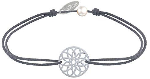 LES POULETTES BIJOUX - Armband Link 925 Silber Medaille Mandala Samen des Lebens - Grau