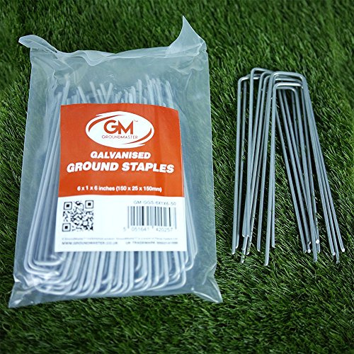 GroundMaster 6 (150mm) Strong Galvanised Steel Ground Staples Membrane U-Pins (300)