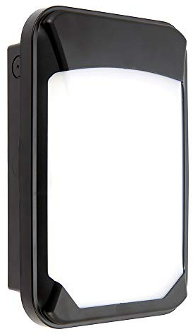 Saxby 77915 Lucca Mini Black Microwave Sensor IP65 Outdoor 17W Cool White LED Bulkhead