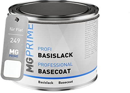MG PRIME Vernice per auto Barattolo pronto all’uso per Fiat 249 Bianco/Gelato Weiss Vernice di base 0,5 litri 500ml