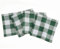 Solino Home Buffalo Check Linen Servietten,50.8x50.8 cm, 100% reines Leinengewebe Set mit 4 Stück Dinner Servietten für Herbst, Erntedankfest,Grün und Weiß, handgefertigt mit europäischem Flachs