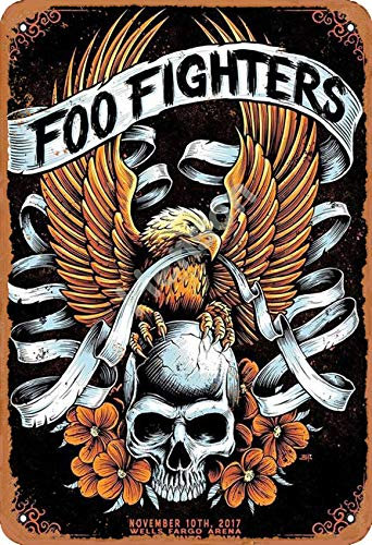 Henson FOO Fighters Vintage Tin Sign Logo 12 * 8 inches Advertising Eye-Catching Wall Decoration