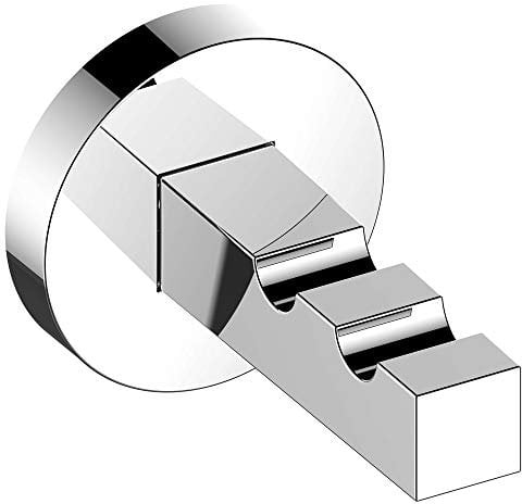 Keuco Handtuchhaken doppelt aus Metall, hochglanz-verchromt, für Badezimmer, mit zwei Haken für Handtücher und Bademäntel, Wandhaken, Edition 90
