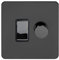 Soho Lighting Black Nickel Flat Plate Dimmer and Rocker Switch Combo Screwless (2 Way Switch & Trailing Dimmer)