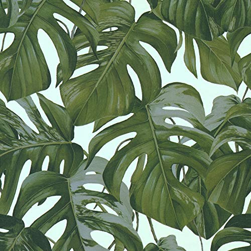 Papier peint jungle Papier peint tropical Papier peint exotique Tapisserie jungle Tapisserie tropicale Papier peint intissé Bleu Vert 365193 | Papier peint livré à domicile
