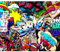 decomonkey - Papier Peint Panoramique Graffiti 350x256 cm - Décoration murale – Tapisserie pour chambre salon - Inscriptions murales colorées de graffitis dans la rue des adolescents anglais