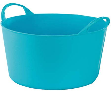 RED HOG Contenedor Cubo Cesta Flexible Flexi Multifuncional, Establo, Jardín, Garaje, Alimentación de Animales, Mezcla, Almacenamiento, Riego, Lavado, Resistencia 120 kg, 35x23x30cm 14L Turquesa