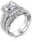 SHELOVES 4Ct Bridal Rings Set Engagement Wedding Rings for Women 925 Sterling Silver Princess AAAAA Cubic Zirconia Sz N