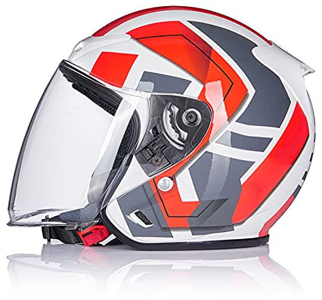 Casque Jet Vintage Casque 3/4 Open Face Moto Casque Mobylette Bols Rétro Demi-Visage Casque Casque De Protection Ouvert Adulte Approuvé DOT/ECE,Orange 2,L