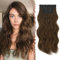 FESHFEN Clip in Extensions, 4PCS 50 cm Voller Kopf Haarverlängerungen mit Clips Synthetik Gewellte Haarextension Kastanie Braun Wavy Wellig Haar Extensions Clip in Haarteil für Frauen, 180g