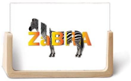 Fotorahmen / Bilderrahmen, Holz, gestreift, Schwarz / Weiß