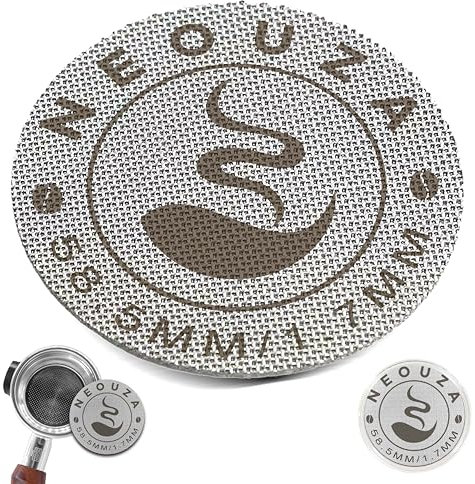 NEOUZA Filtre à café expresso réutilisable 58,5 mm d'épaisseur 1,7 mm d'épaisseur 150 μm en acier inoxydable professionnel pour barista filtre à expresso