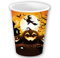 FIESTAS GUIRCA | 6 Gobelets Jetables Citrouille (240 ml) (9 cm) - Décoration de Table pour Fêtes d'Halloween Terrifiantes - Idéal pour Célébrations Effrayantes - Orange, Noir