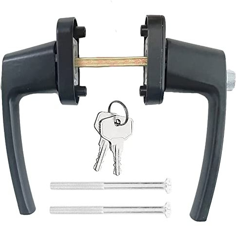 Maniglia per finestra, Maniglia per Finestra con Bloccaggio, Maniglia porta, Maniglia Universale con Serratura, Maniglia con Viti di Fissaggio, Adatto per Porte e Finestre (Negro)