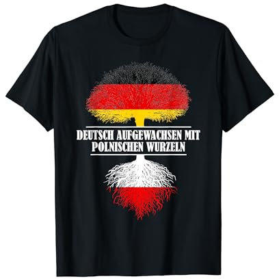 Deutsch mit polnischen Wurzeln Deutschland Polen Flagge T-Shirt