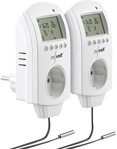 2 thermostats numériques pour chauffage et climatiseur avec capteur filaire [reVolt]