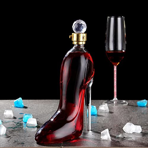 SARGE 375ml Talon Haut Chaussures Whisky Decanter Plomb sans Cristal Nœud Verre Cognac Bouteille de Vin Bouteille de Vin Liquor Vendeur Cadeau Dame