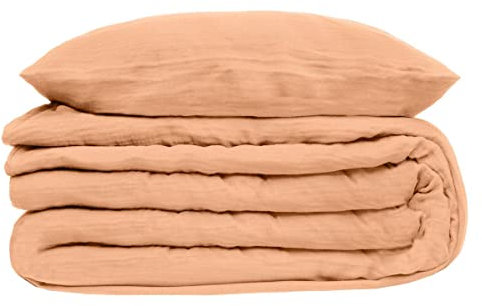 Atmosphera - Parure de lit - Gaze de Coton - Rose - 260x240 cm