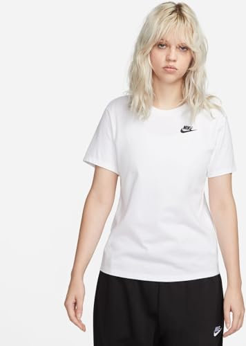 NIKE Damen Sw Club T-Shirt, Weiß, L EU