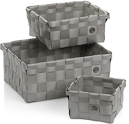 kela Korb-Set Neo, 3-teilig, unterschiedliche Größen, PP-Kunststoff, silbergrau, ineinander stapelbar, 24473
