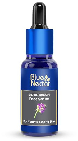 Blue Nectar 5% Bakuchiol Serum for Face | Bakuchi Oil Anti Aging Face Serum | Plant-Based Retinol Serum Alternative | Ayurveda Bakuchiol Oil for Face | Mature Skin Serum for Women Men (10 Herbs, 30ml)