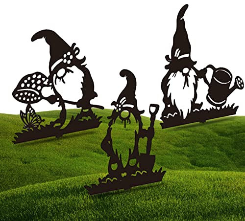 pologmase Nain de jardin en métal vintage - de jardin en métal - Décoration de jardin - Décoration de jardin pour l'extérieur