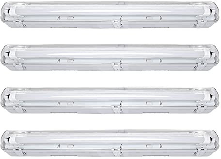 Herrselsam Lot de 4 Reglette LED 120cm, Neon LED 18W 1080lm Blanc neutre 4000K, Luminaire Plafonnier Étanche IP65, T8 Tube Led pour locaux humides pour Atelier, Cave Garage, Bureau, Cuisine