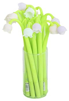 joyxiwa 6 x feine Spitze, 0,5 mm, Blumen- und Gras-neutraler Stift, lichtwechselnde Farbe, kreative Silikon-Modellierstift, Schreibwaren für Zuhause, Schule, Bürobedarf, 6 Stück, blauer Kern