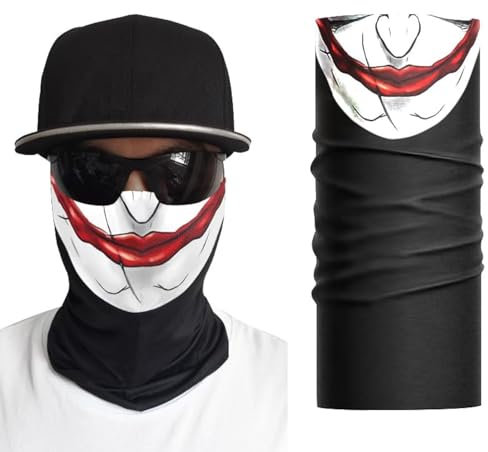 Kashasin Herren Anime Bandana Gesichtsbedeckungen, Unisex, multifunktional, atmungsaktiv, leicht, Seide, Kopfbedeckung, Schal für Radfahren, Motorrad, Anime-5, One size