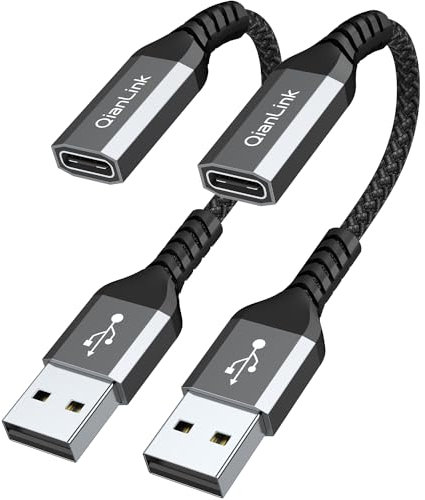 USB C Female to USB Male Adapter (2-Pack),Type C to USB A Charger Cable Converter for iPhone 16 15 14 13 12 11 Pro Max Plus, Samsung Galaxy Note 20 S24 S23 S22 S21 Ultra, Apple iWatch Watch Series 7