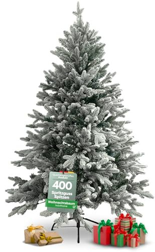 holz4home® Künstlicher Weihnachtsbaum I Tannenbaum mit Spritzguss Spitzen I Premium Naturgetreue Weihnachtsdeko Christbaum (160 cm/Mit Schnee)