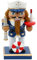 Dekohelden24 Holz Nussknacker Kapitän in blau und weiß L/B/H 9 x 7 x 16 cm