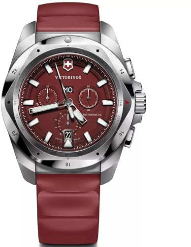 Victorinox INOX Herren Uhr analog Quarzwerk mit Kautschuk Armband V241986