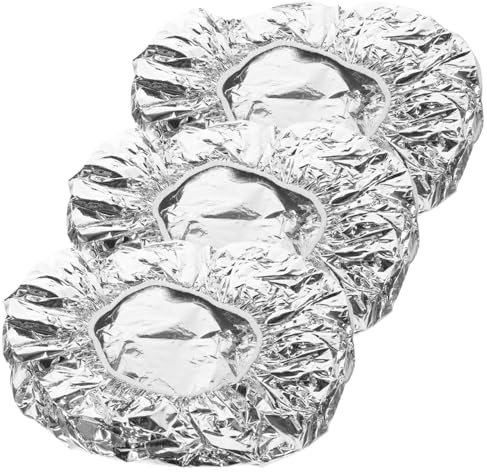 Angoily 3stücke Haarpflege-färbekappen Aus Aluminiumfolie Elastische Haarkappen Für Tiefenpflege Ohne Strom Wiederverwendbare Haarkur Dampfhaube Für Friseure Und Zuhause
