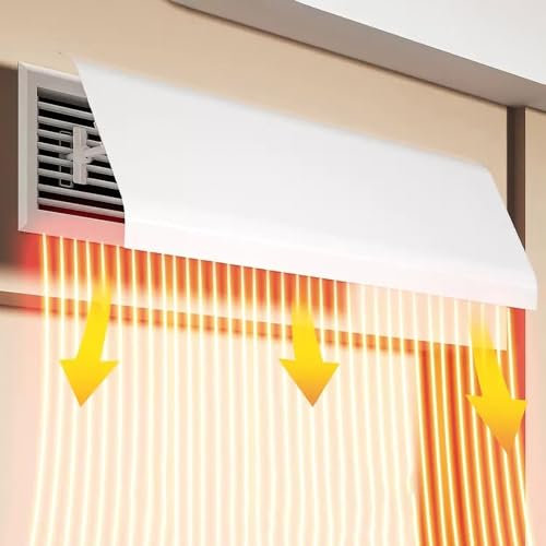 GONCBKVN Adjustable Air Conditioner Vent Deflector for Ceiling, Sidewall, Width 7.9in, Central Air Conditioner Cover, Helps Cooling/Heating Circulation (Color : White, Size : 120cm/47.2in)