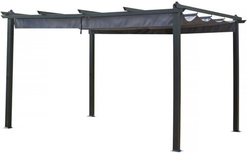 Habitat et Jardin Pérgola de Aluminio con Techo retráctil - 3 x 4 m - Antracita