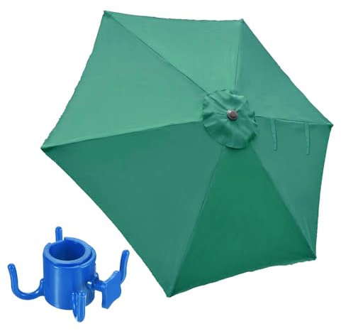 Bekasa Sonnenschirm Ersatzbezug 3m 8 Streben mit Riemen und Halter, UV Schutz Sonnenschirm Ersatzbezug Windfest