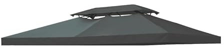 Telo Gazebo 3x4, con AIRVENT, MISURA UNIVERSALE, Tettuccio Di Ricambio, Pieghevole, Impermeabile, 180 g/㎡, Anti-UV, PL, Copertura Gazebo 3x4, Grigio Antracite